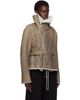 Rick Owens Rick Owens Gray Tower Shearling Cropped Flight Jacket - 2