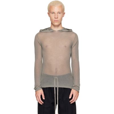 Rick Owens Rick Owens Gray Tower Sheer Hoodie