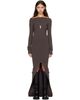 Rick Owens Rick Owens Gray Tower Tight Maxi Dress - 1