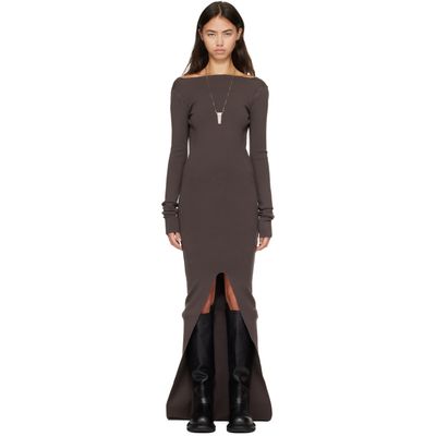 Rick Owens Rick Owens Gray Tower Tight Maxi Dress