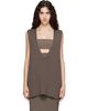 Rick Owens Rick Owens Gray Tower Wool Knit V Neck Vest - 1