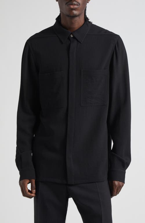 Rick Owens Rick Owens Hollywood Fog Pocket Wool Overshirt
