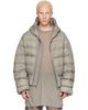 Rick Owens Rick Owens Khaki Tower Nylon Duvet Hooded Down Jacket - 1