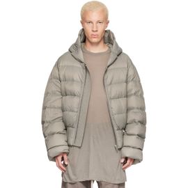 Rick Owens Rick Owens Khaki Tower Nylon Duvet Hooded Down Jacket