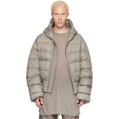 Rick Owens Rick Owens Khaki Tower Nylon Duvet Hooded Down Jacket