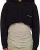 Rick Owens Rick Owens Kids Black Hollywood Cropped Hoodie - 1
