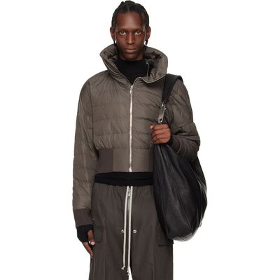 Rick Owens Rick Owens Moncler + Rick Owens Gray Cropped Down Jacket
