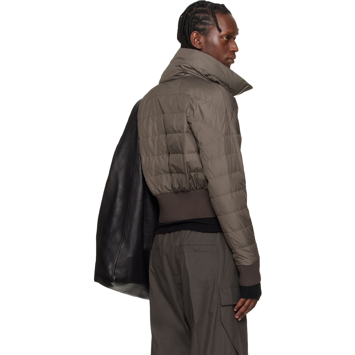 Rick Owens - Moncler + Gray Cropped Down Jacket
