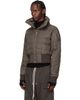 Rick Owens Rick Owens Moncler + Rick Owens Gray Cropped Down Jacket - 4
