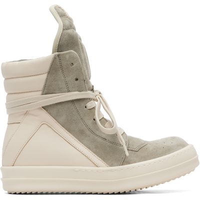 Rick Owens Rick Owens Off-White & Taupe Tower Geobasket Sneakers