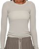 Rick Owens Rick Owens Off-White Temple Cropped Rib LS T-shirt - 1