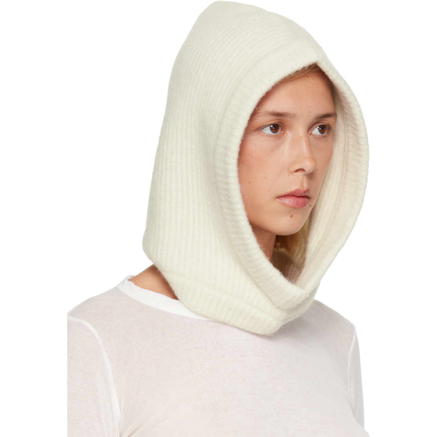 Rick Owens - Off-White Tower Alpaca Knit Hood