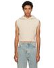 Rick Owens Rick Owens Off-White Tower Cropped Hooded Tank Top - 1