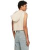 Rick Owens Rick Owens Off-White Tower Cropped Hooded Tank Top - 3