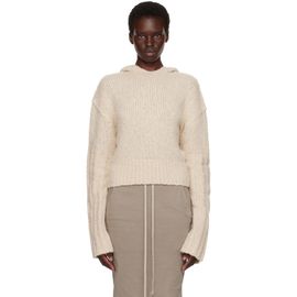 Rick Owens Rick Owens Off-White Tower Pullover Cropped Hoodie