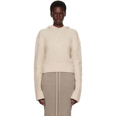 Rick Owens Rick Owens Off-White Tower Pullover Cropped Hoodie