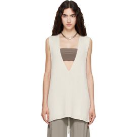 Rick Owens Rick Owens Off-White Tower Wool Knit V Neck Vest