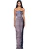 Rick Owens Rick Owens Pink & Navy Tower Bustier Denim Maxi Dress - 1