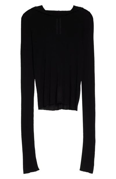 Rick Owens Rick Owens Rib Crop Sweater Hoodie