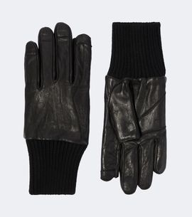 Rick Owens Rick Owens Ribbed-knit leather gloves