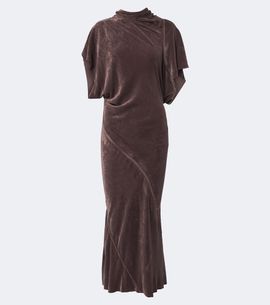 Rick Owens Rick Owens Seb draped velvet midi dress