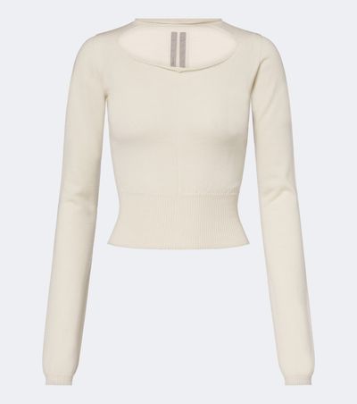 Rick Owens Rick Owens Slashed cut-out cropped virgin wool sweater