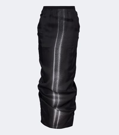 Rick Owens Rick Owens Soft Pillar gathered printed maxi skirt