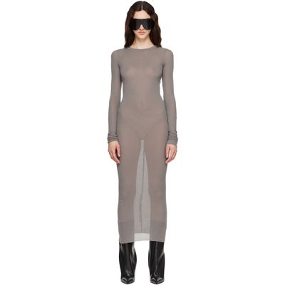 Rick Owens Rick Owens Taupe Tower Rib LS Midi Dress