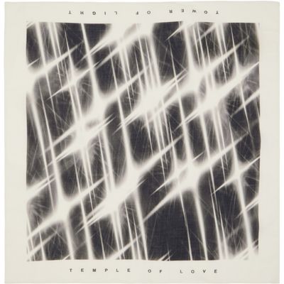 Rick Owens Rick Owens White & Black Tower Printed Bandana Scarf