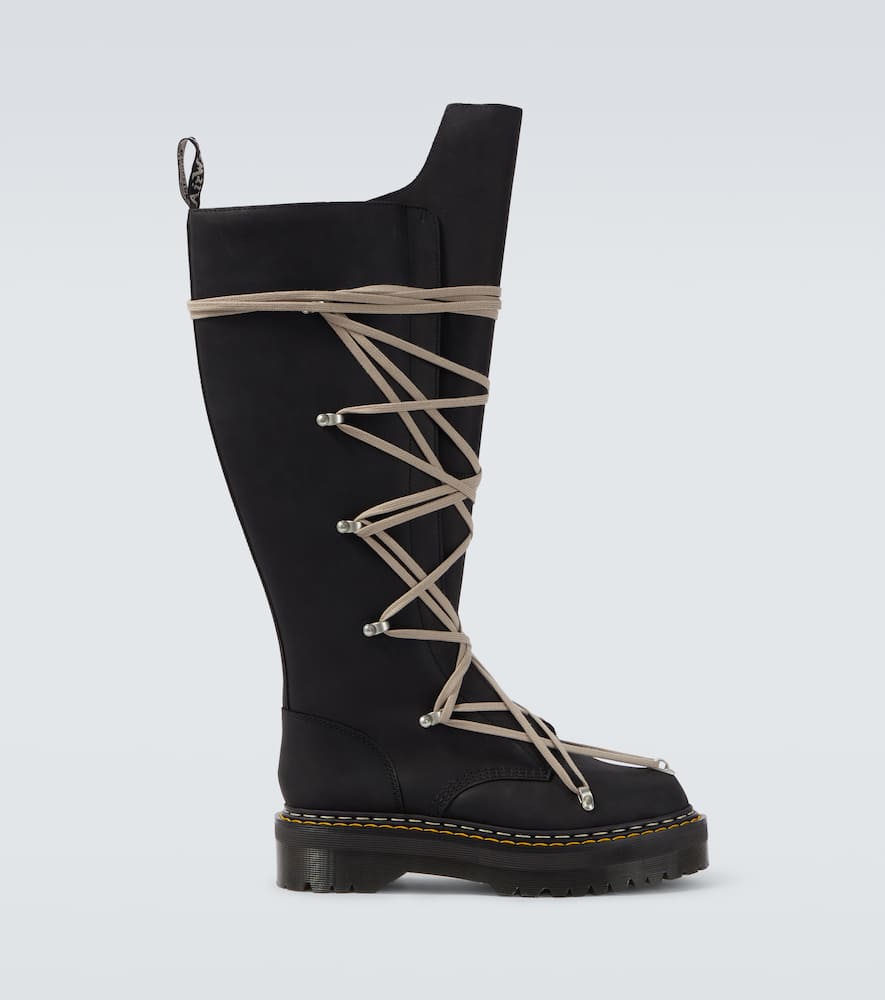 Rick Owens - x Dr. Martens 1B60 Quad Sole Pentalace knee-high boots