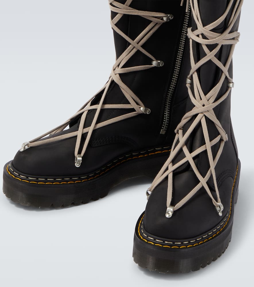 Rick Owens - x Dr. Martens 1B60 Quad Sole Pentalace knee-high boots