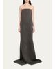 Rick Owens Strapless Melange Wool Column Maxi Dress - 2