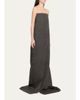 Rick Owens Strapless Melange Wool Column Maxi Dress - 4