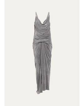 Rick Owens Strutter Drape Velvet Maxi Dress