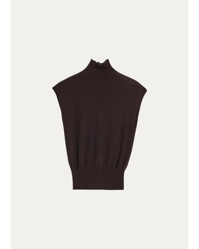 Rick Owens Turtleneck Fine Wool Knit Tank Top