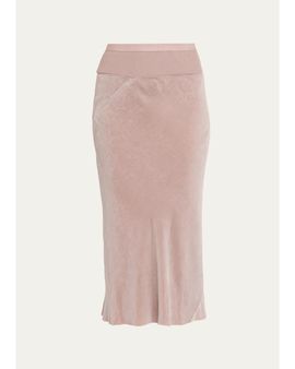 Rick Owens Velvet Bias Midi Skirt