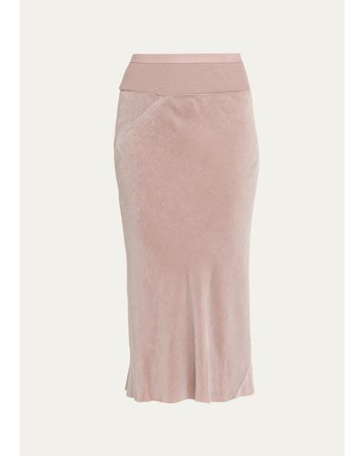 Rick Owens Velvet Bias Midi Skirt