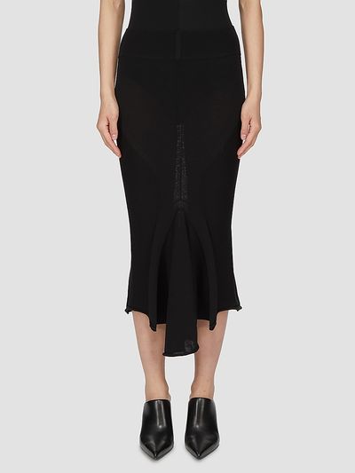Rick Owens Women's Asymmetric High-Waisted Midi-Skirt