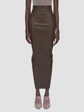 Rick Owens Women's Dirt Pillar Stretch Leather-Blend Pencil Maxi Skirt