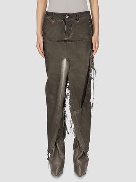 Rick Owens Women's Distressed Demin Maxi Skirt