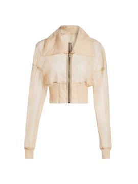 Rick Owens Women's Dracucollar Mesh Cropped Bomber Jacket