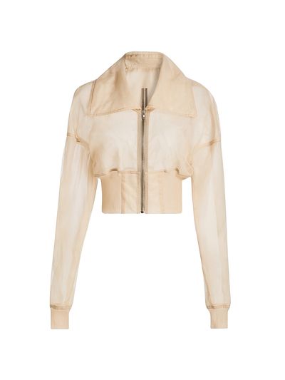 Rick Owens Women's Dracucollar Mesh Cropped Bomber Jacket