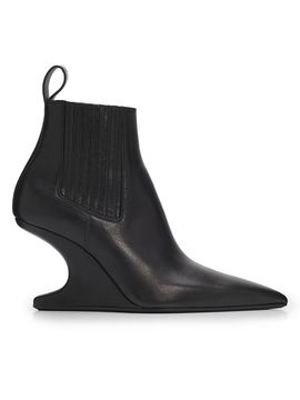 Rick Owens Women's Leather Wedge Ankle Booties