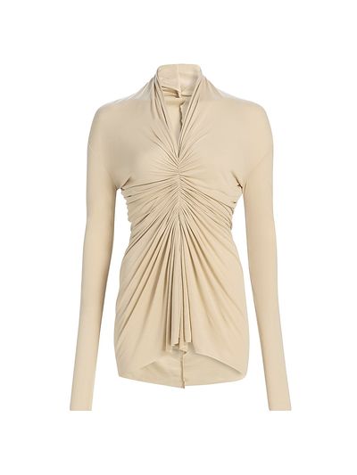 Rick Owens Women's Radiance Ruched Long-Sleeve Top
