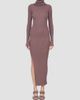 Rick Owens Women's Rib-Knit Turtleneck Maxi Dress - 1