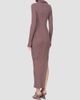 Rick Owens Women's Rib-Knit Turtleneck Maxi Dress - 2