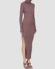 Rick Owens Women's Rib-Knit Turtleneck Maxi Dress - 3