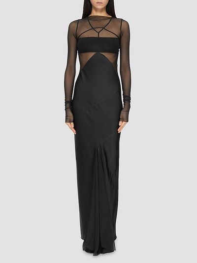 Rick Owens Women's Semi-Sheer Seamed Combo Gown