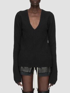 Rick Owens Women's Tommy V-Neck Alpaca-Blend Sweater