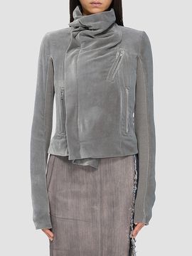 Rick Owens Women's Velvet Classic Biker Jacket